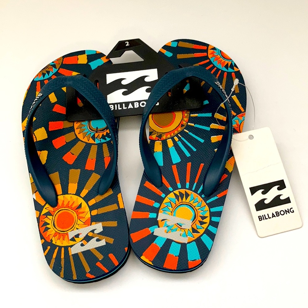 Billabong flip flop slippers. size 2